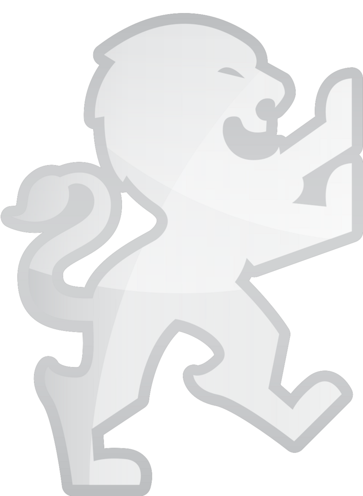 Lion rampant crest silver vector