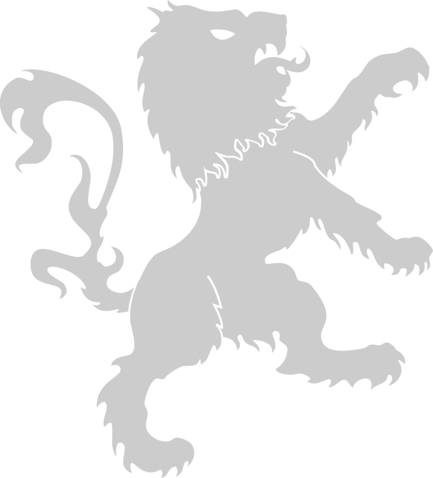 Lion rampant crest vector