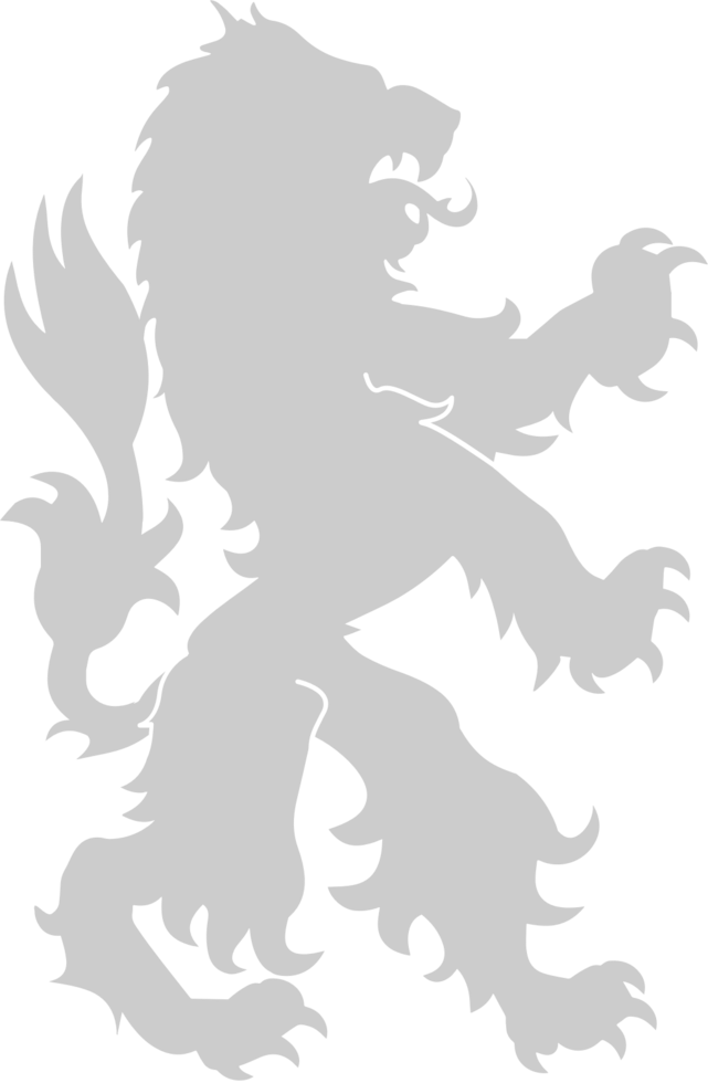 Lion rampant crest vector