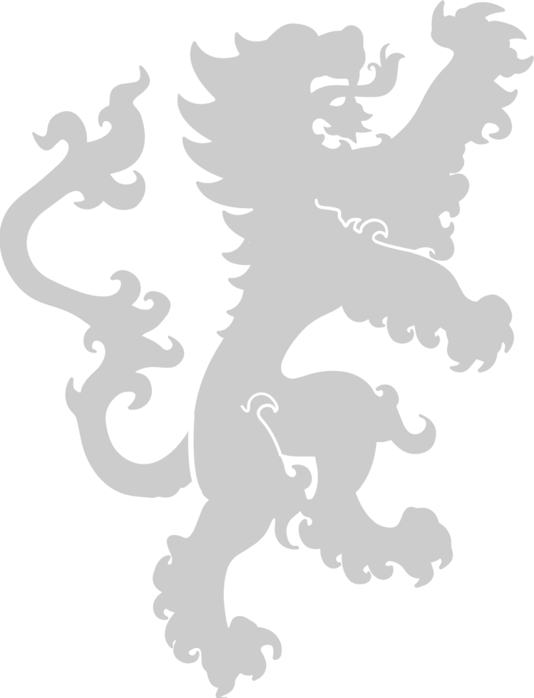 Lion rampant crest vector