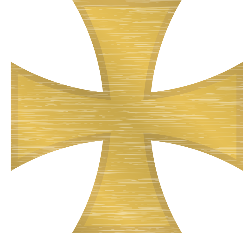 cruz maltesa de oro vector