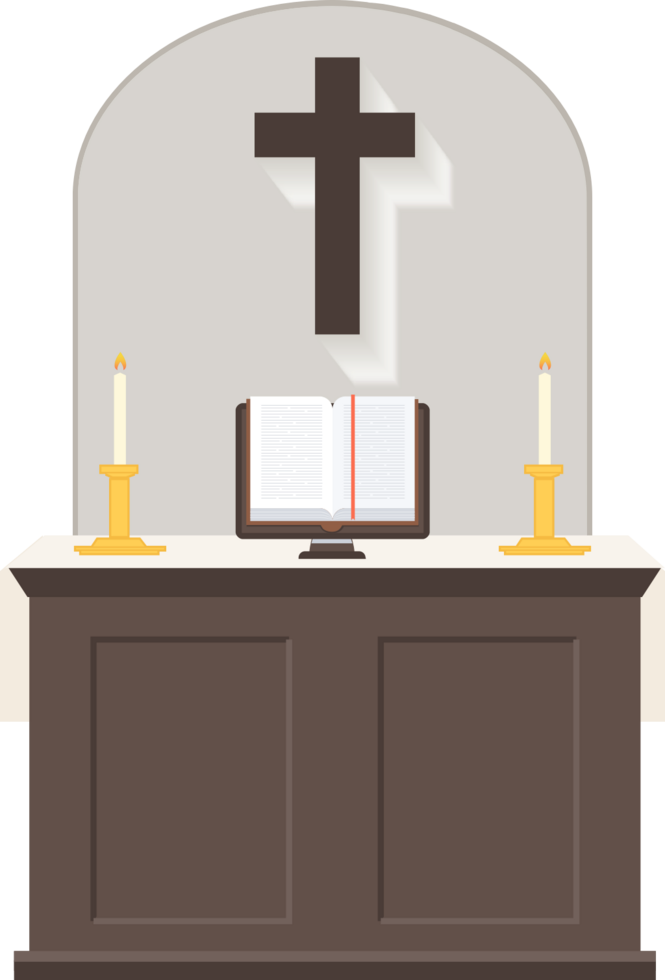 Cross in altar chruch vector
