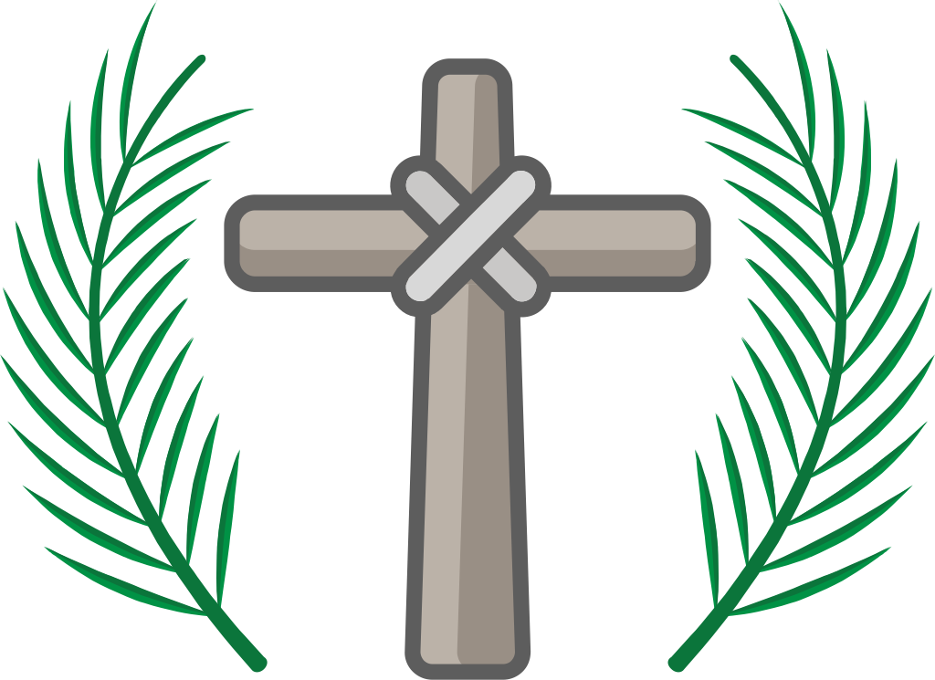 Cross palm sunday vector