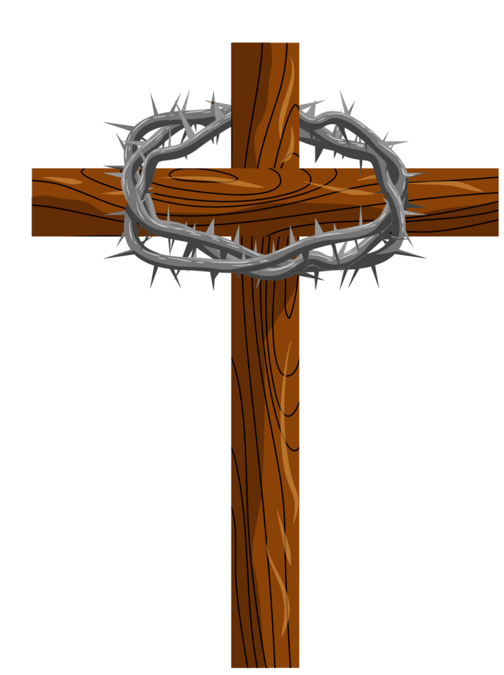 Cross crown thorn vector