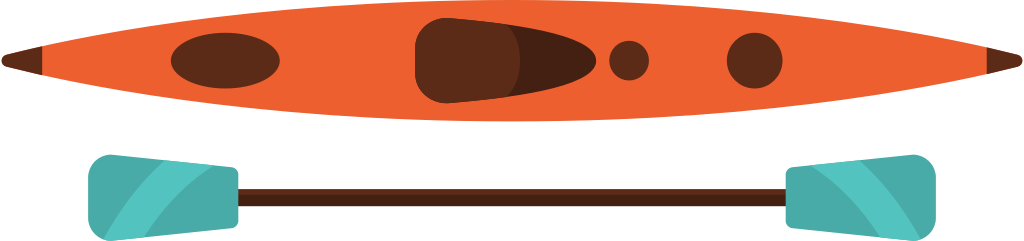 kayak and paddle vector