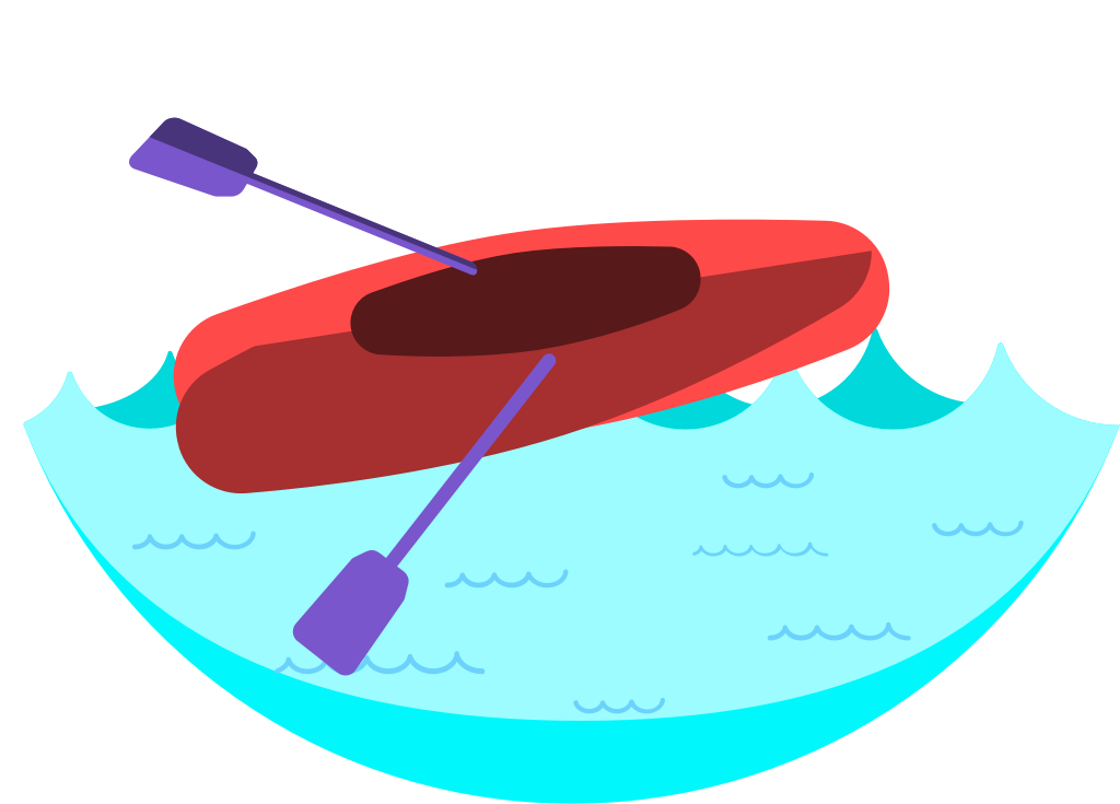 canoe and paddle vector