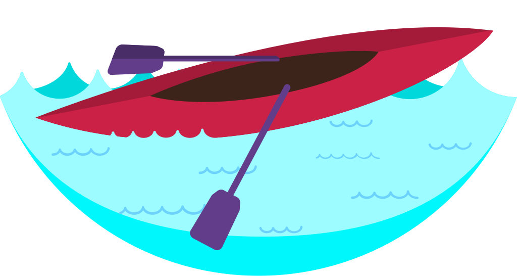 canoe and paddle vector