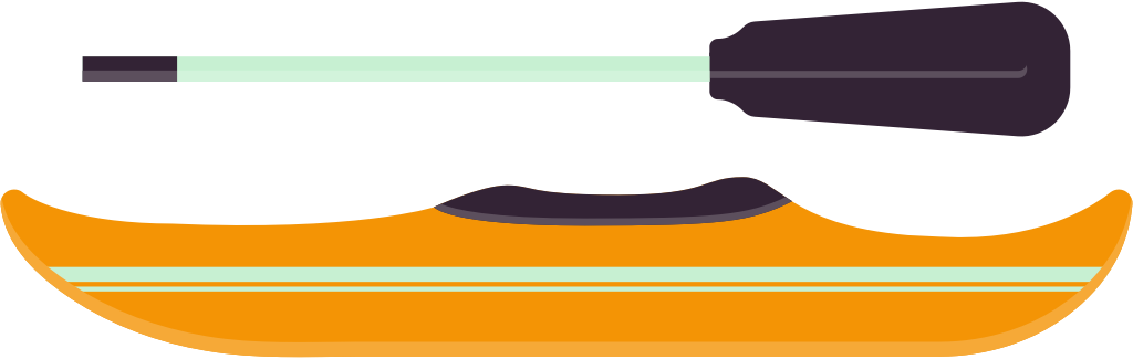 canoe and paddle vector