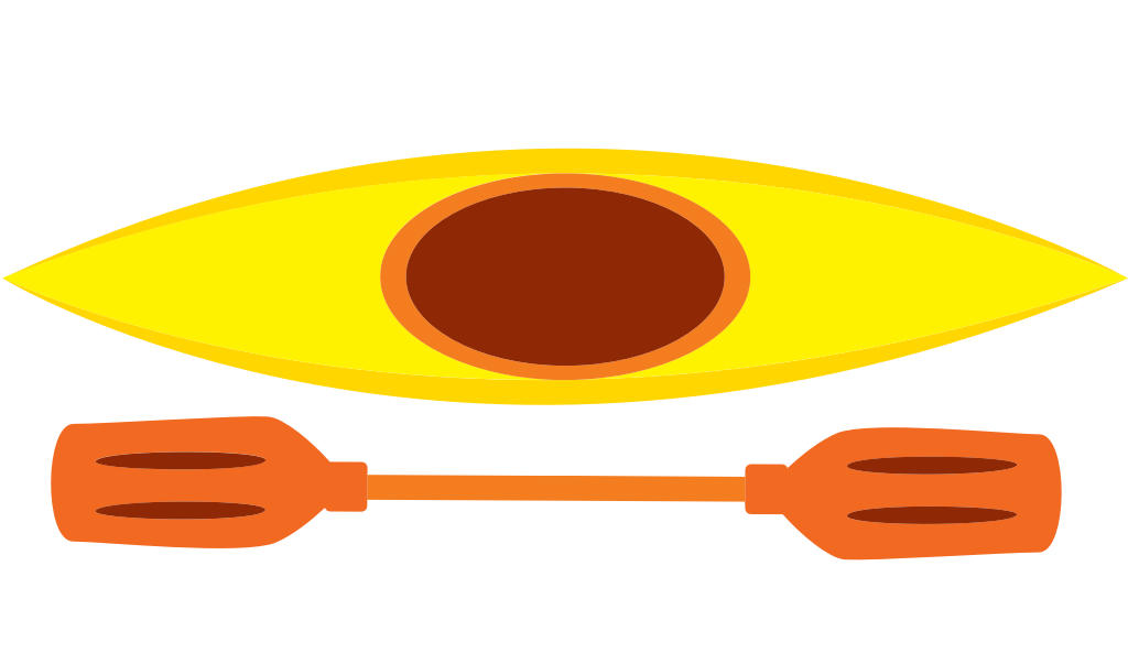 kayak and paddle vector