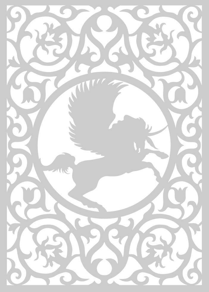 Pegasus rectangle decoration vector