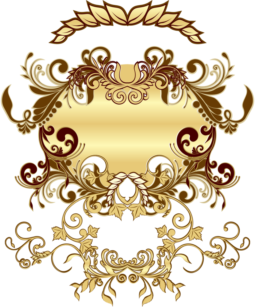 Gold floral decoration vector
