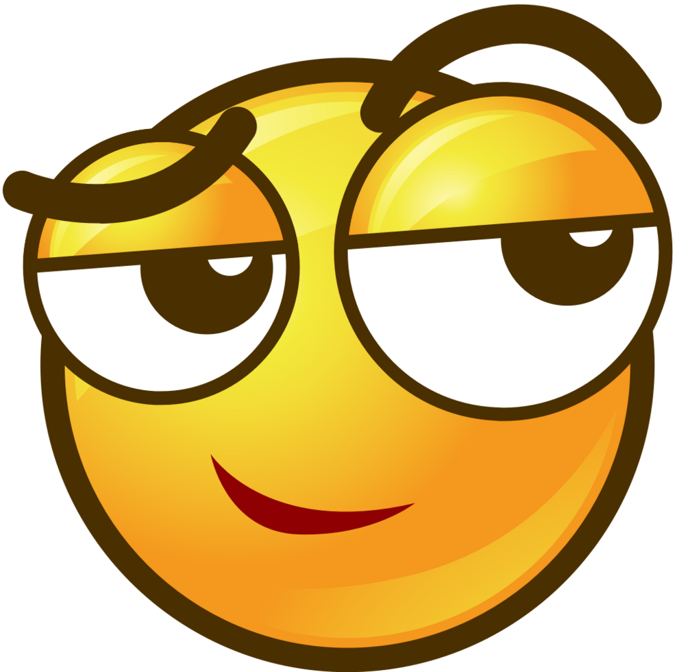 Emoji circle face smirk vector