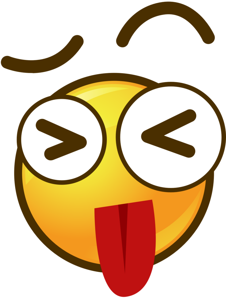 Emoji circle face tongue vector