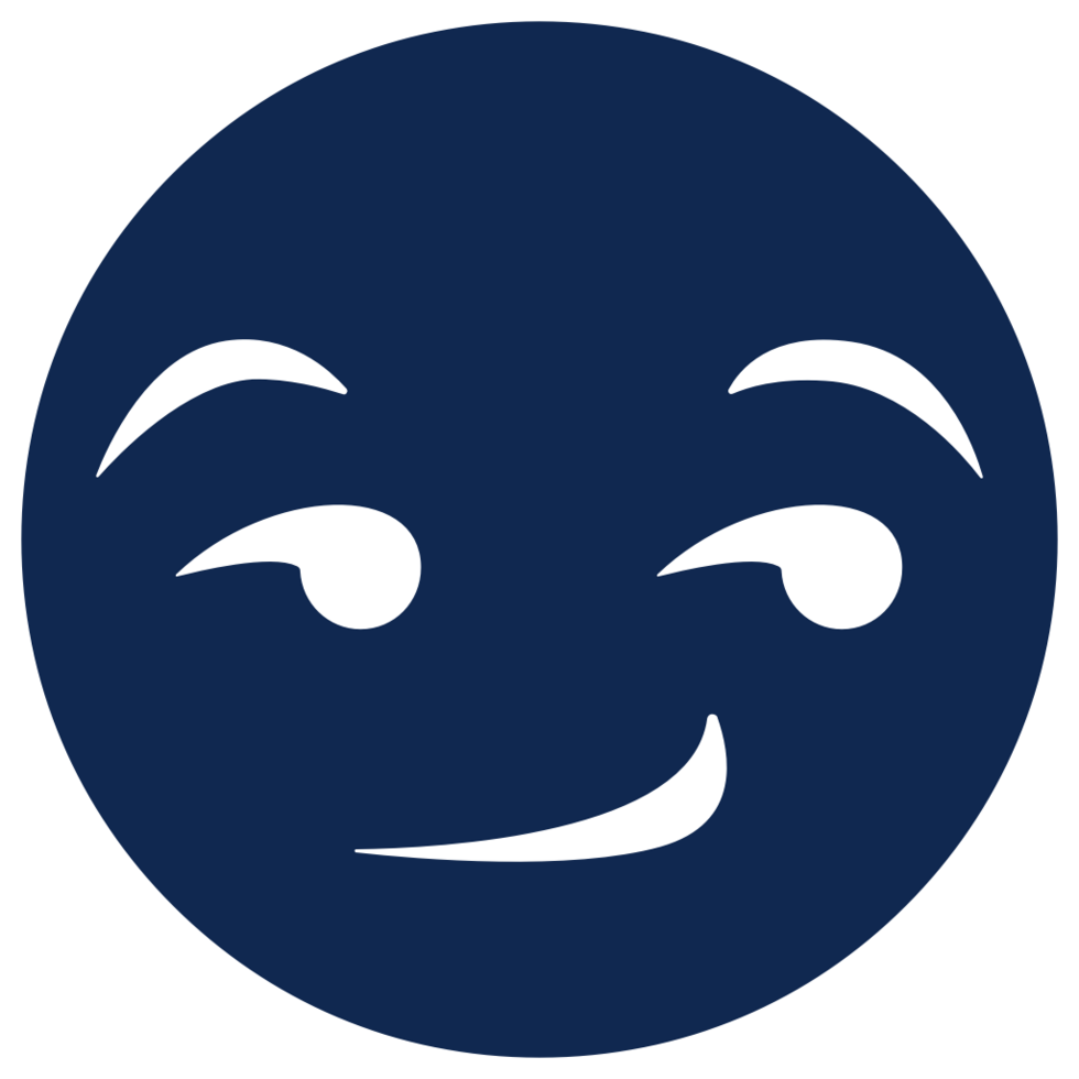 Emoji face smirk vector