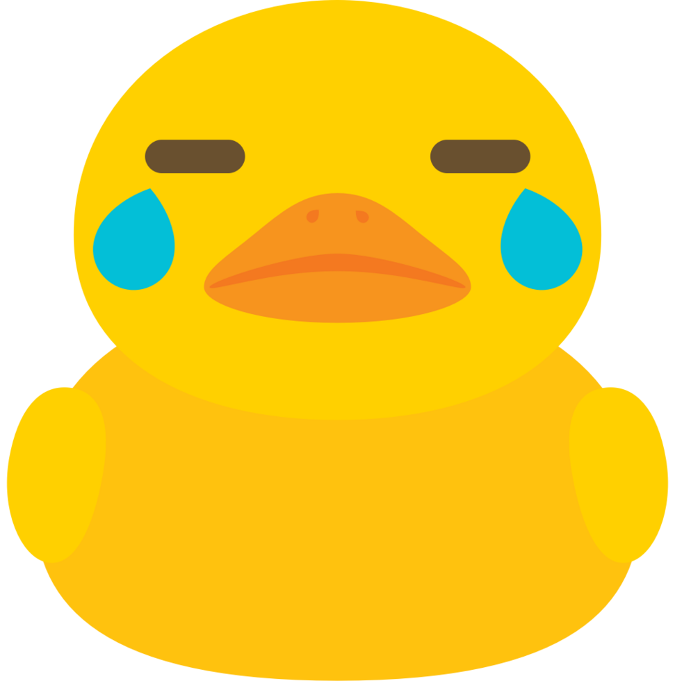 Duck emoji cry vector