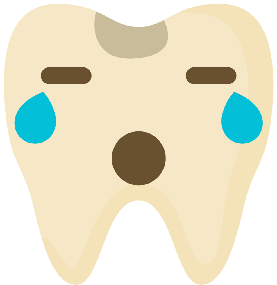 Emoji tooth cry vector