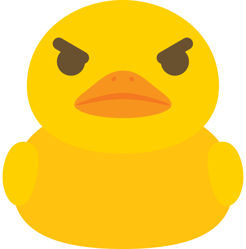 pato emoji enojado vector