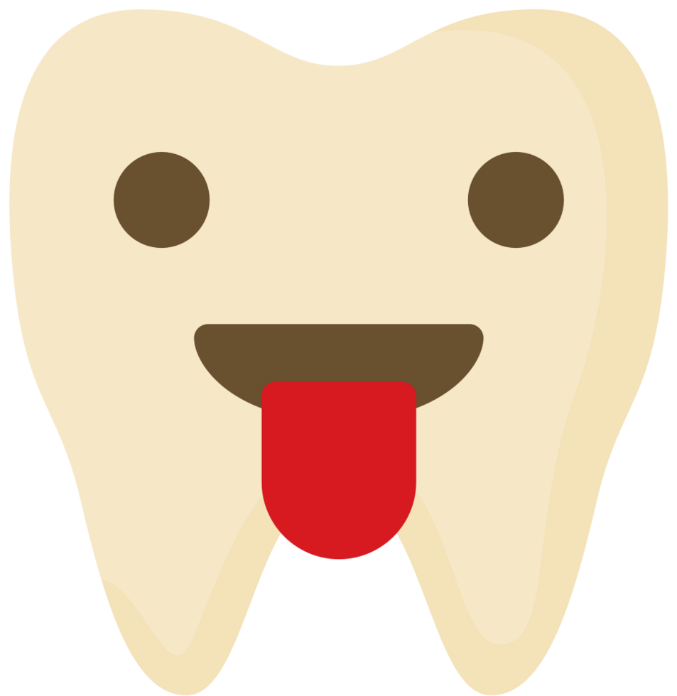 Emoji tooth tounge vector