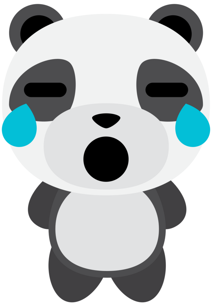 Emoji panda cry vector