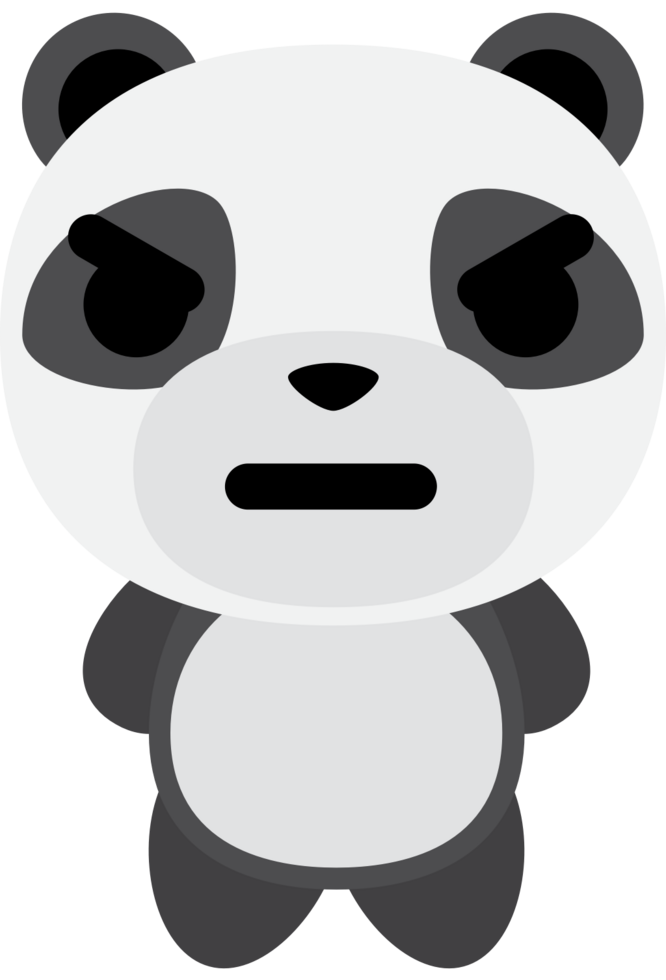 Emoji panda angry vector