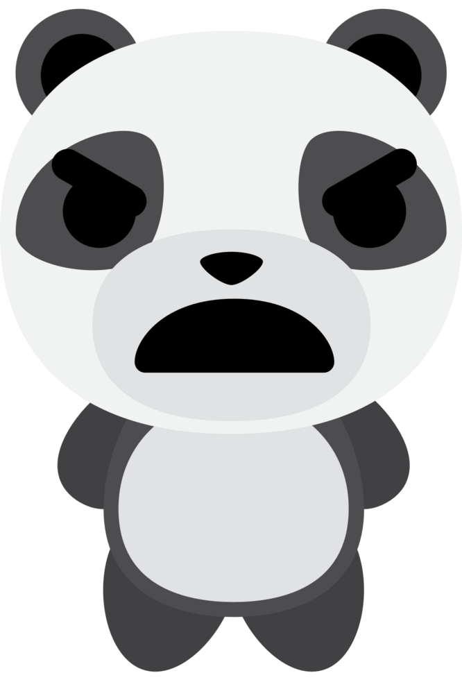 Emoji panda angry vector