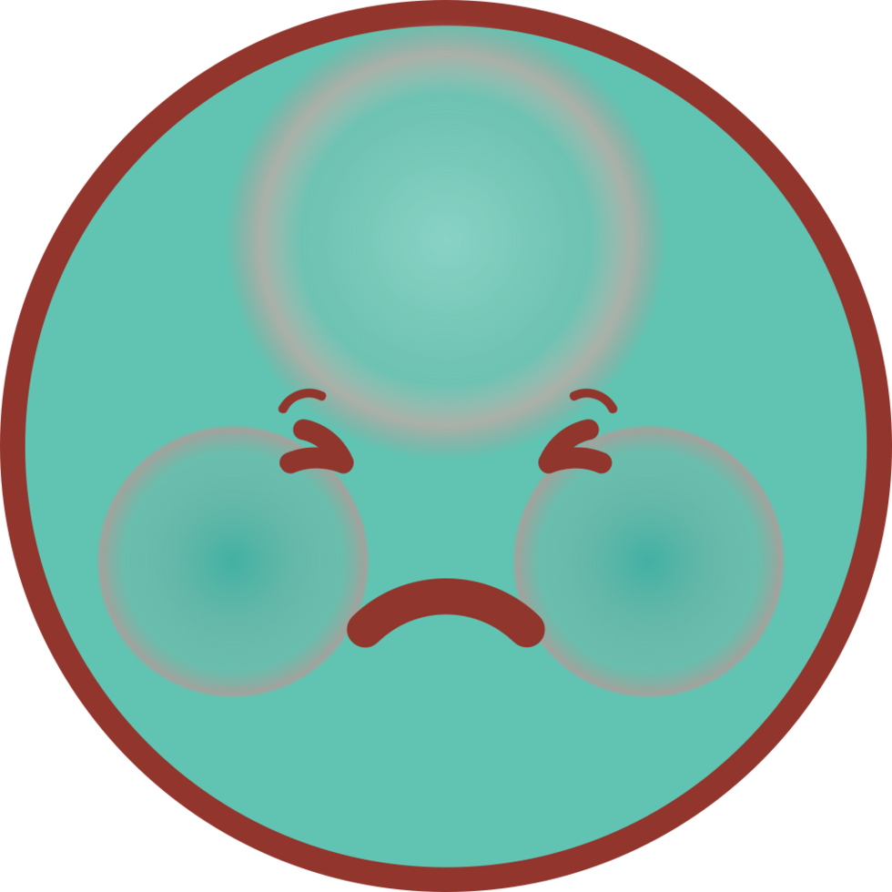 Emoji face circle hurt vector