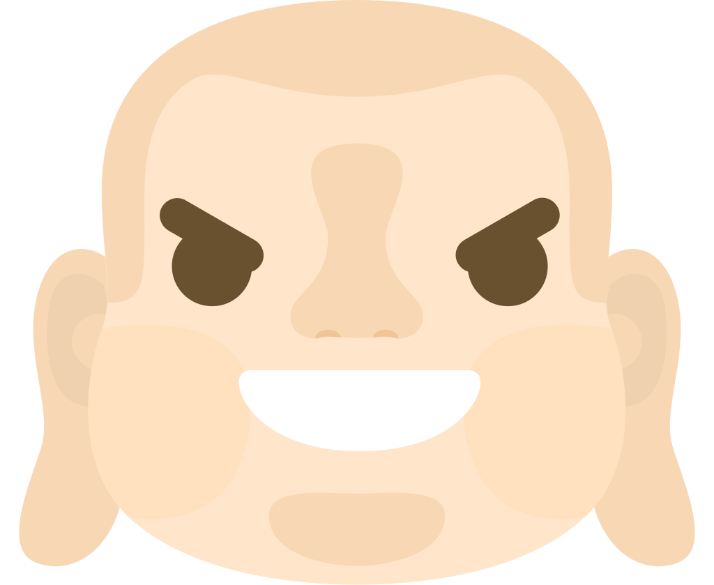 Emoji buddha face evil smile vector