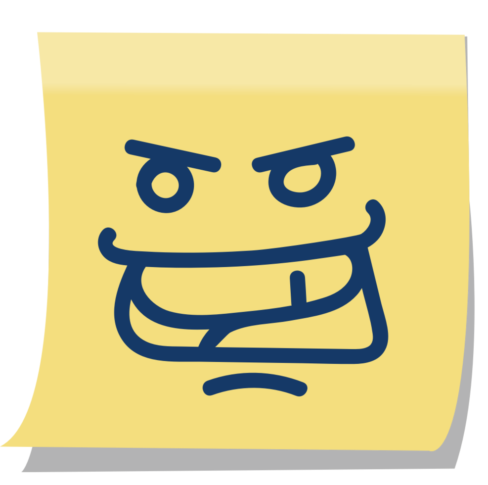 Emoji post it evil smile vector