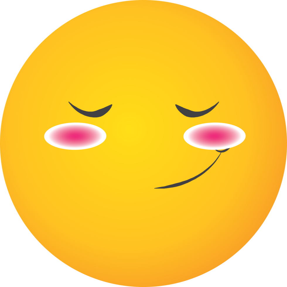 Emoji yellow face blush vector