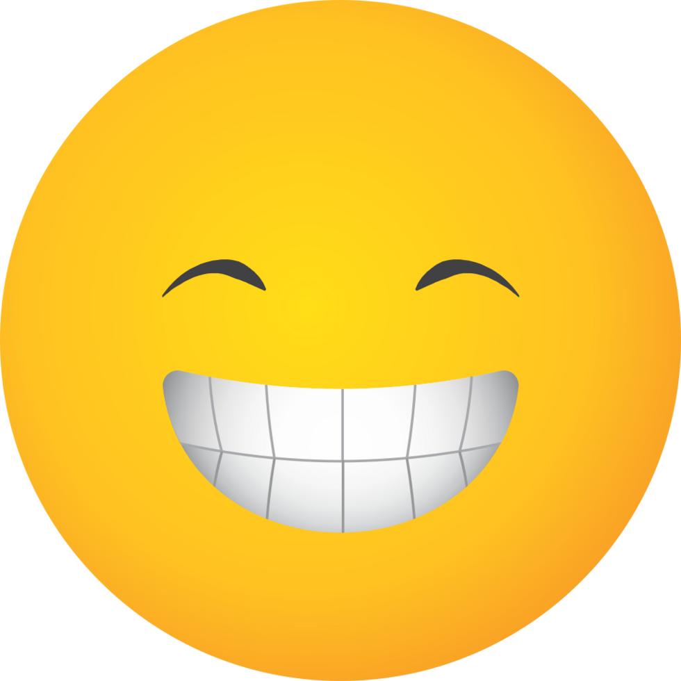 Emoji face big smile vector