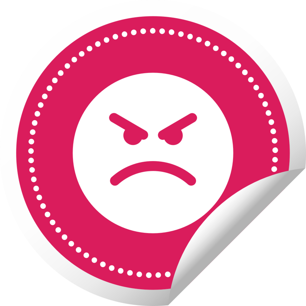 Emoji emoticon sticker angry vector
