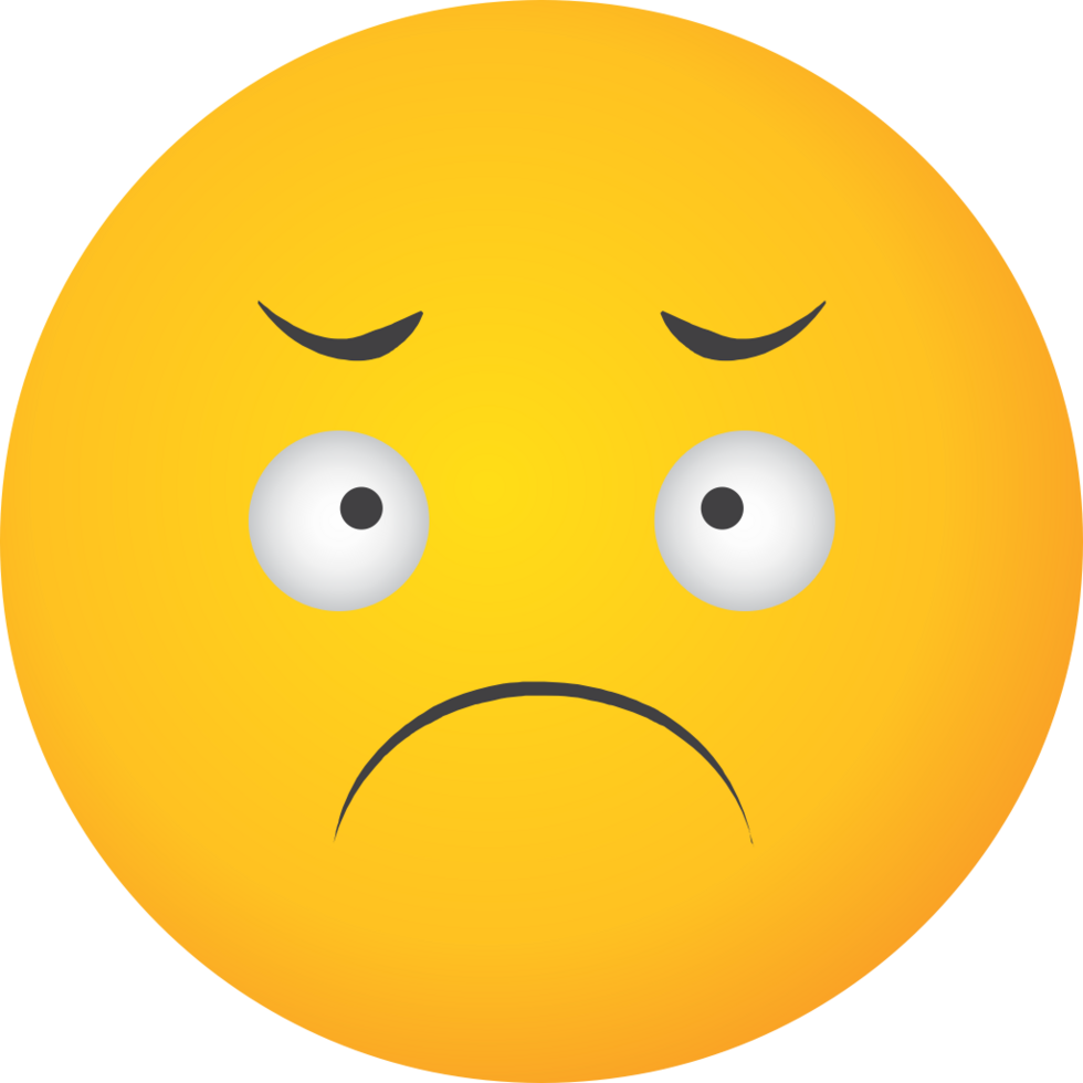 Emoji yellow face sad vector