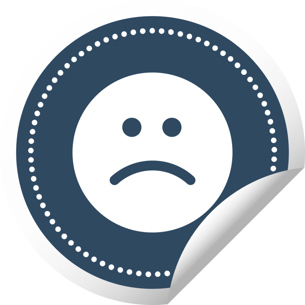 Emoji emoticon sticker sad vector