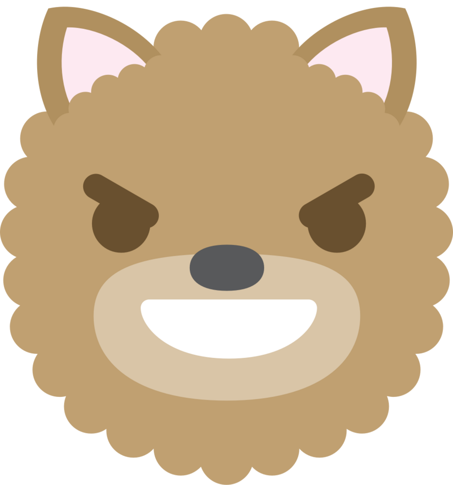Emoji dog face evil smile vector