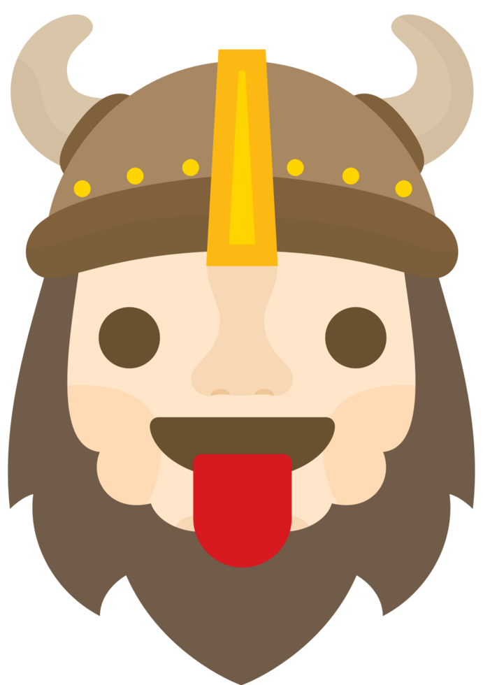 Emoji viking tongue vector