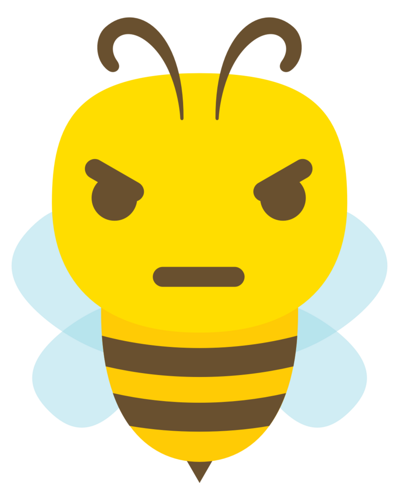 Emoji bee cartoon angry vector