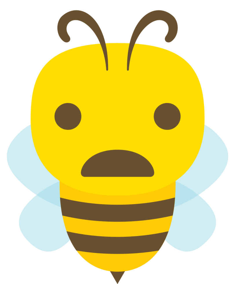 emoji abeja dibujos animados triste vector