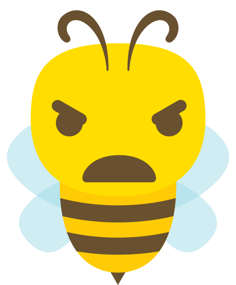 dibujos animados de abeja emoji enojado vector