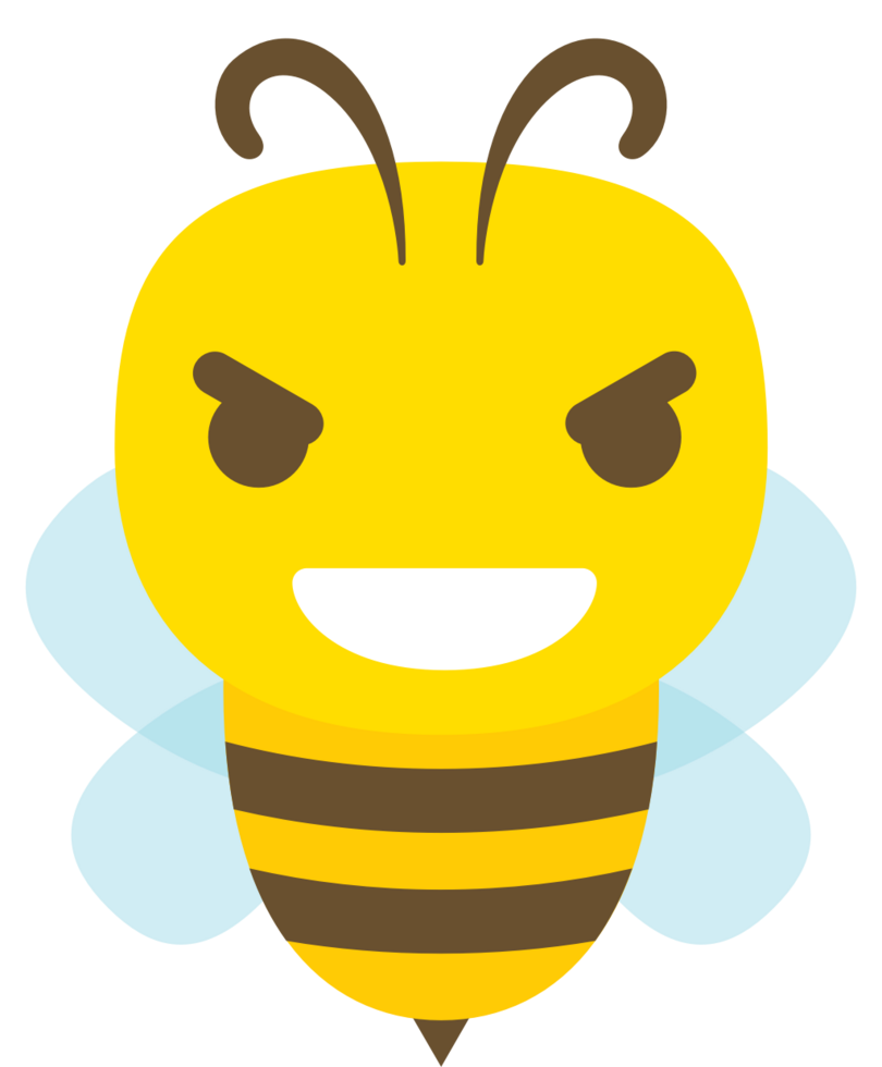 Emoji bee cartoon laugh vector