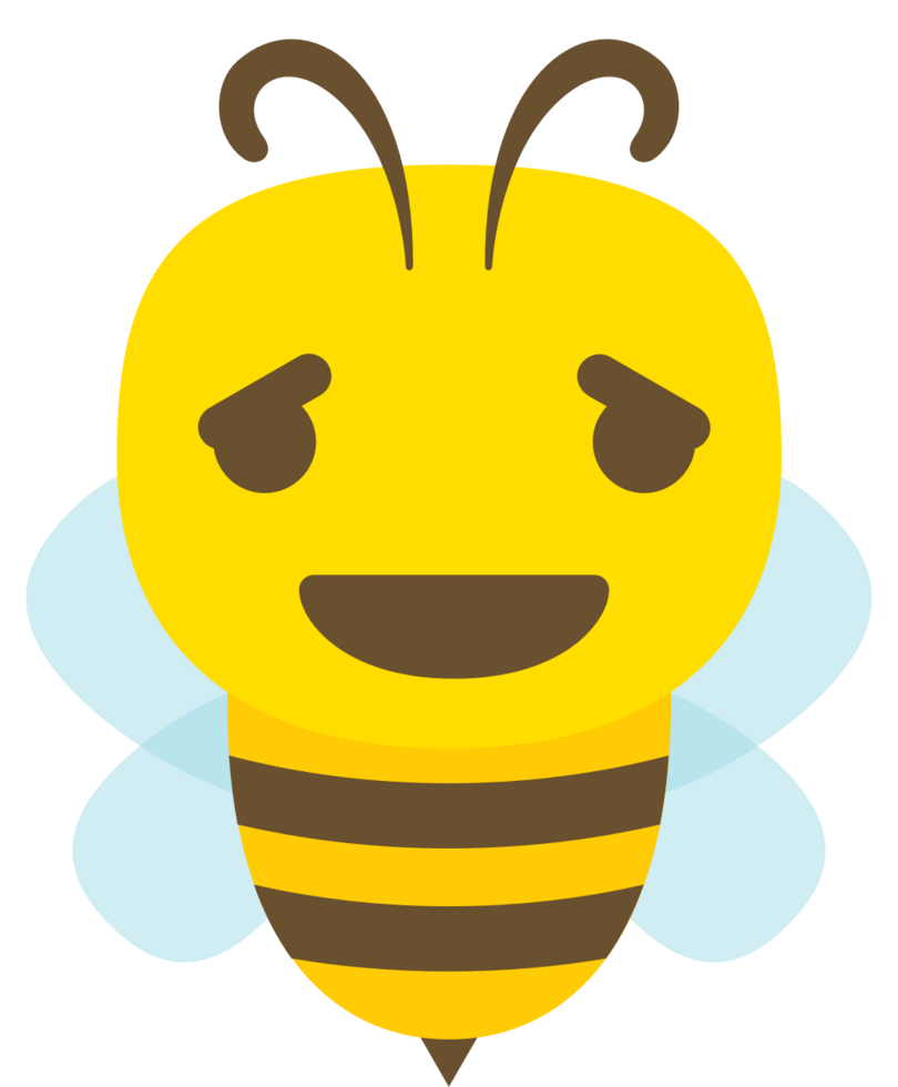 Emoji bee cartoon relieved vector