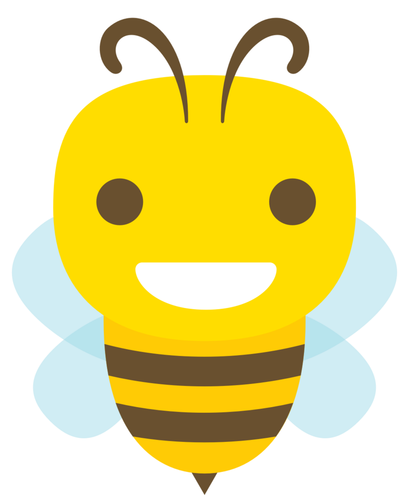 sonrisa de dibujos animados de abeja emoji vector