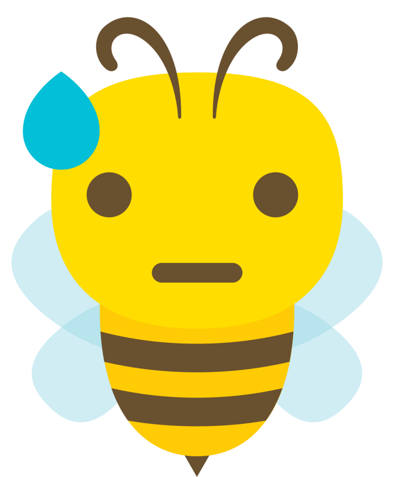 Emoji bee cartoon sweat vector