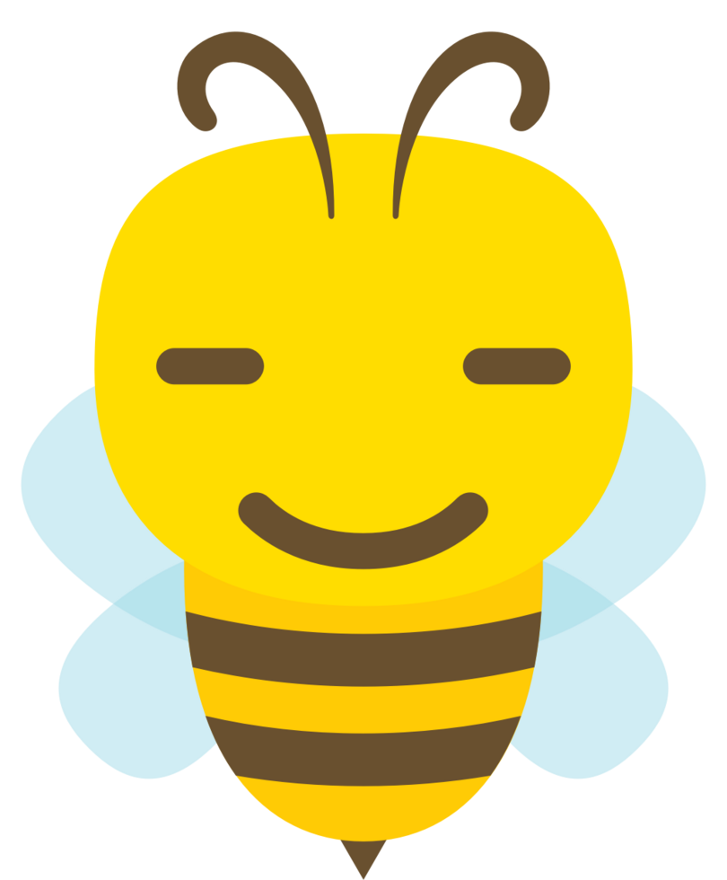 Emoji bee cartoon big smile vector