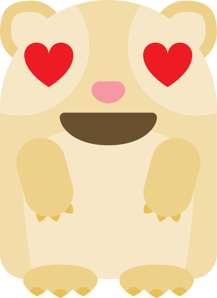 emoji conejillo de indias amor vector