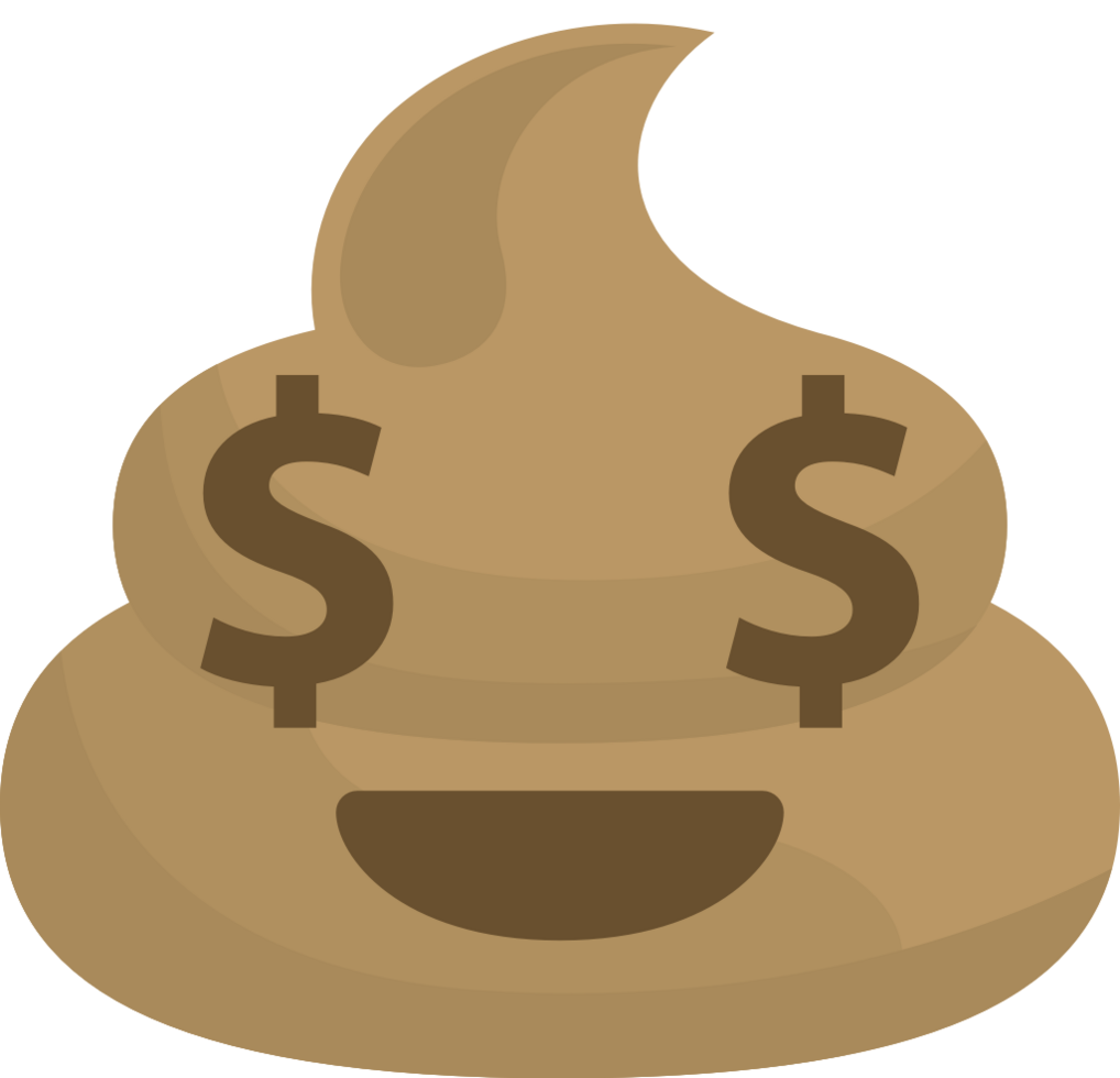 Emoji poop dollar vector