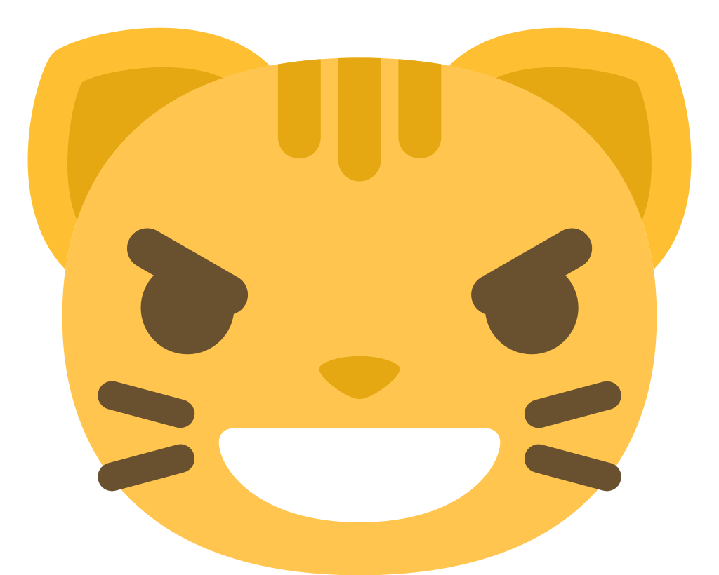 Emoji cat face evil smile vector