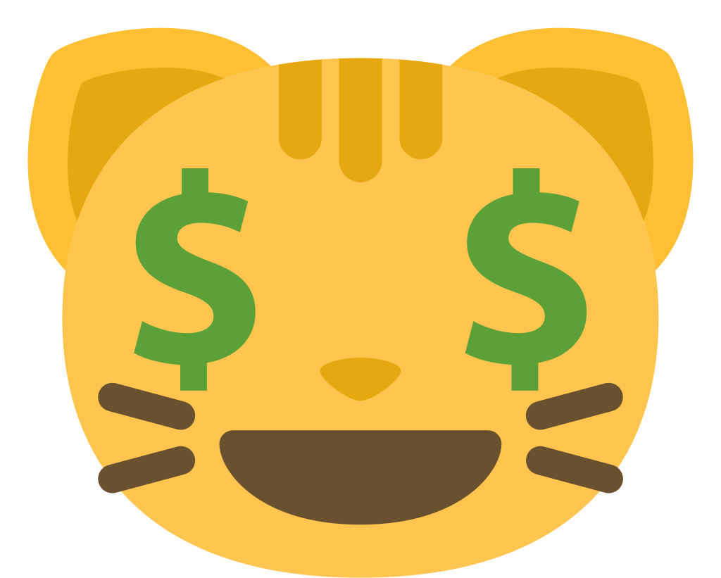 Emoji cat face dollar vector