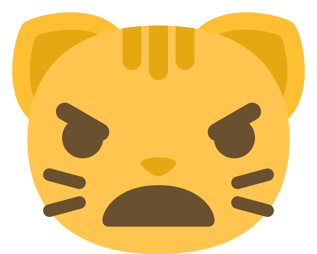 Emoji cat face angry vector