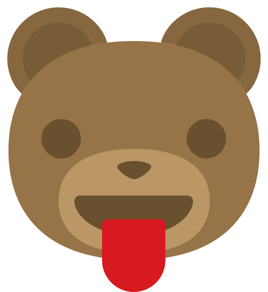 Emoji bear face tongue vector
