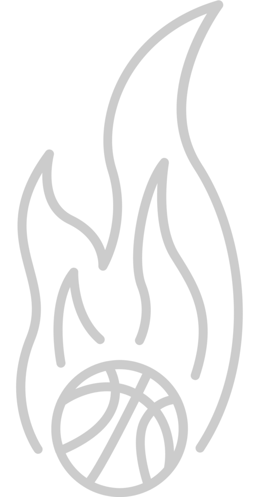 Basketball on fire vector